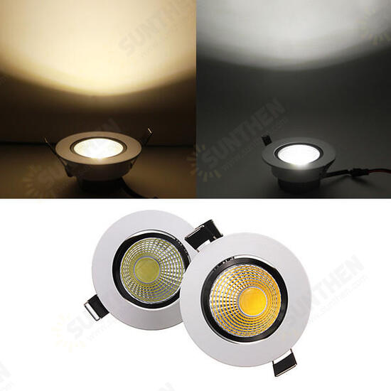 6W Dimmable COB LED Recessed Ceiling Light Fixture Down Light 220V