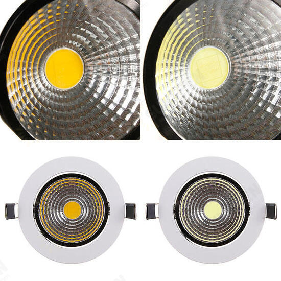 7W Dimmable COB LED Recessed Ceiling Light Fixture Down Light Kit