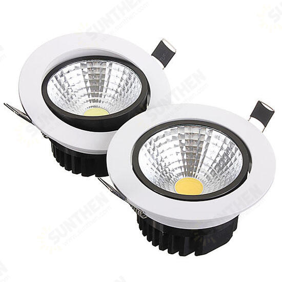 7W Dimmable COB LED Recessed Ceiling Light Fixture Down Light Kit