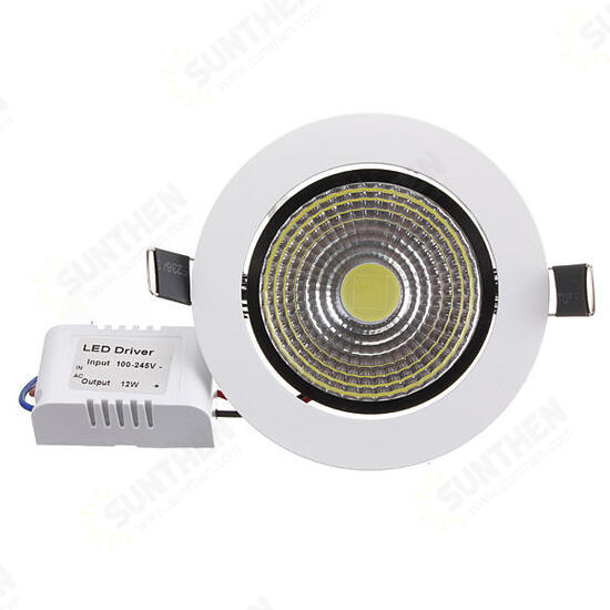 7W Dimmable COB LED Recessed Ceiling Light Fixture Down Light Kit