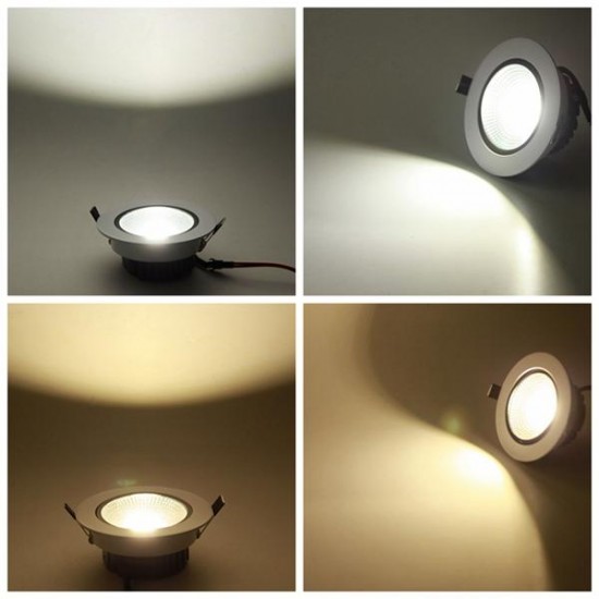 7W Dimmable COB LED Recessed Ceiling Light Fixture Down Light Kit
