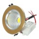 7W Warm White COB LED Ceiling Down Light Golden Shell 85-265V