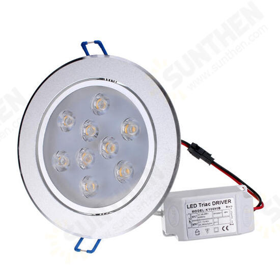 9W Dimmable Bright LED Recessed Ceiling Down Light 85-265V