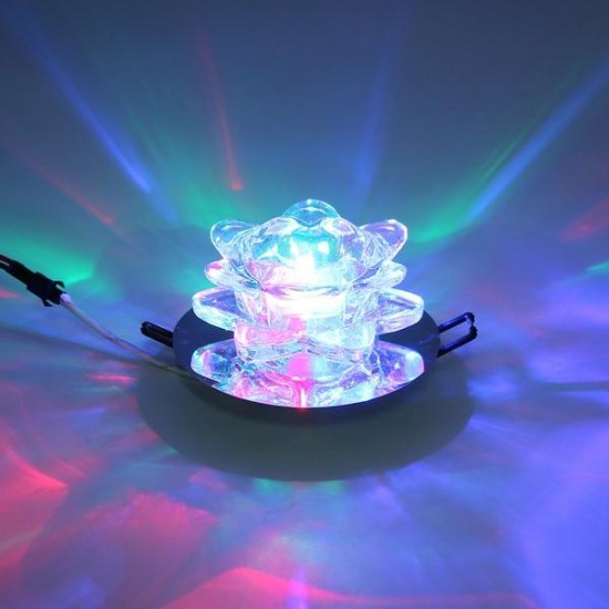 Modern 3W Crystal LED Lotus Ceiling Light Fixture Flush Mounted Lamp for Aisle Hallway