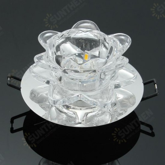 Modern 3W Crystal LED Lotus Ceiling Light Fixture Flush Mounted Lamp for Aisle Hallway