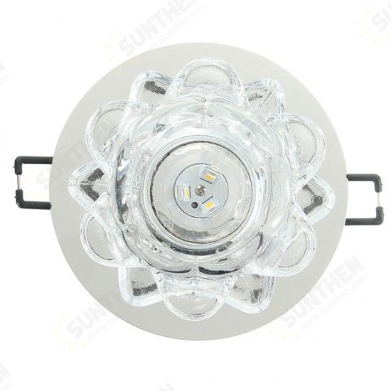 Modern 3W Crystal LED Lotus Ceiling Light Fixture Flush Mounted Lamp for Aisle Hallway