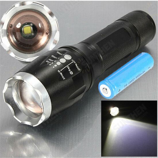 1000 Lumen Tactical T6 LED Zoomable Flashlight Torch Lamp