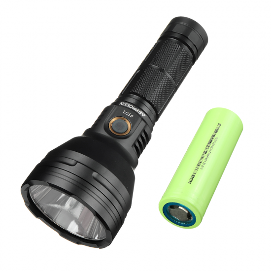 FT03 XHP50.2/SST40 4300lm 875m LED Flashlight with 26800 Battery 6800mAh 3C Power Li-ion Battery USB-C Rechargeable Large Capacity Long Runtime Powerful Torch