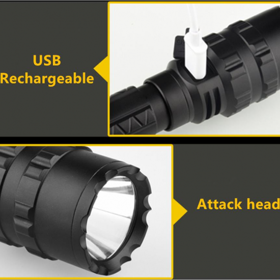1102 L2 5Modes 1600 Lumens USB Rechargeable Camping Hunting LED Flashlight 18650 Flashlight Led Flashlight 18650 Flashlight Torch
