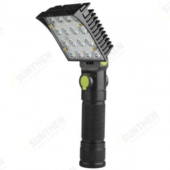 190B 16x COB 4Colors 4Modes 180° Adjustable Head Magnetic Tail USB LED Flashlight