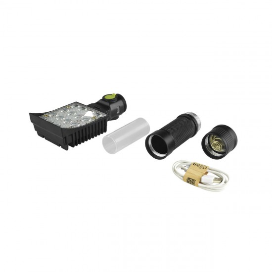 190B 16x COB 4Colors 4Modes 180° Adjustable Head Magnetic Tail USB LED Flashlight