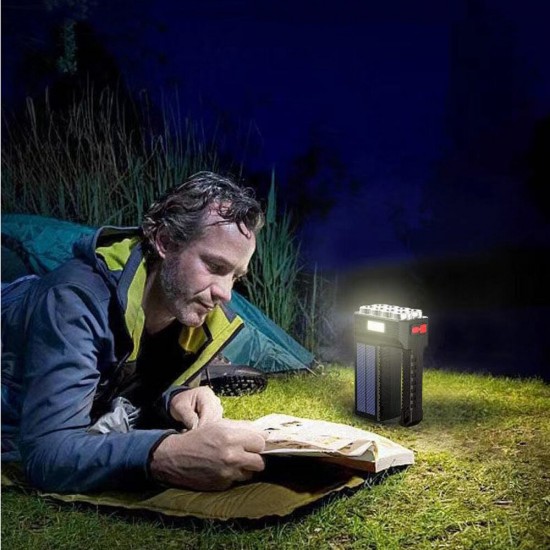 8LED+COB 4Modes Super Bright Portable Solar Flashlight USB Rechargeable Power Indicator Searchlight Waterproof Strong Spotlight