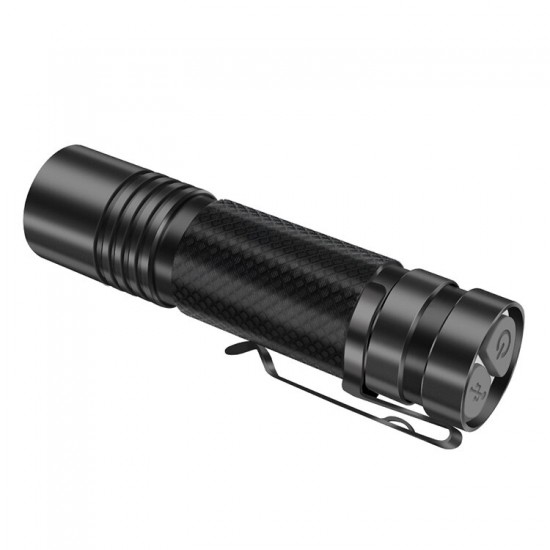 V8 800LM Type-C Fast Rechargeable EDC Flashlight with 18650 Battery Power Indicator Waterproof Mini LED Torch
