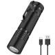 V8 800LM Type-C Fast Rechargeable EDC Flashlight with 18650 Battery Power Indicator Waterproof Mini LED Torch