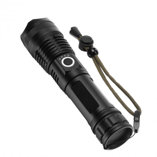 P50 LED Zoomable Flashlight Set with 26650 Battery USB Cable Power Display USB Rechargeable LED Searchlight Torch