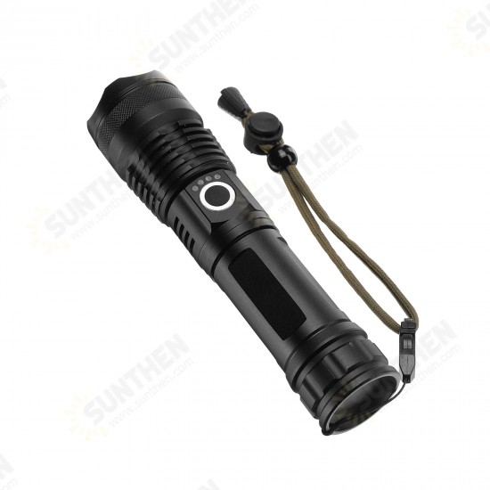 P50 LED Zoomable Flashlight Set with 26650 Battery USB Cable Power Display USB Rechargeable LED Searchlight Torch