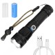 P50 LED Zoomable Flashlight Set with 26650 Battery USB Cable Power Display USB Rechargeable LED Searchlight Torch