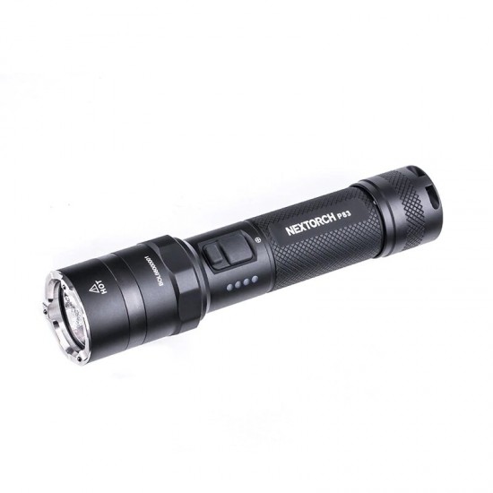 P83 Multi-light Source One-step Strobe Tactical Flashlight 1300lm 280m High Output 18650 Type-C USB Rechargeable LED Torch