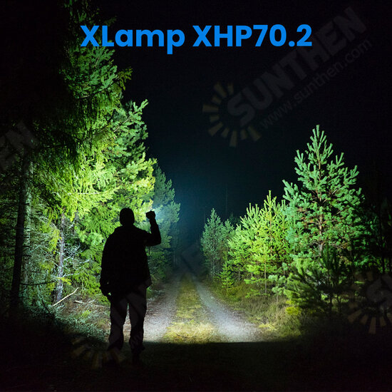 XHP70.2 90000 Lumens 26650 Battery LED Flashlight USB Rechargeable Outdoor Waterproof Tactical Flashlight