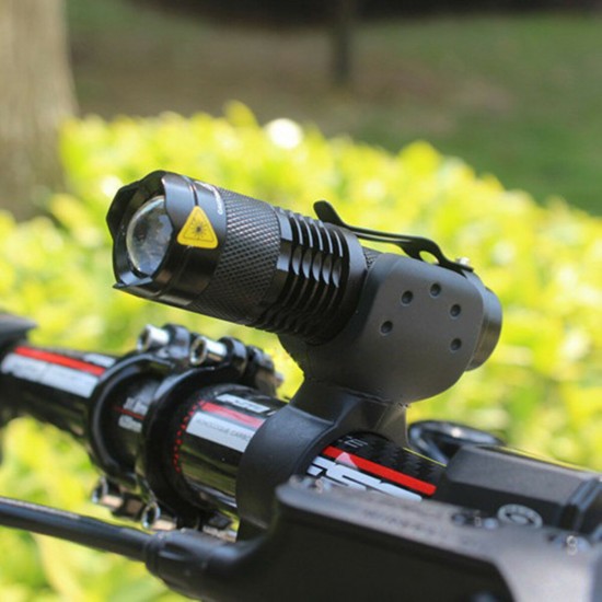 Q5 300LM Mini Zoomable LED Flashlightt Black(1*AA/1*14500), Telescopic XPE 7w 3 Modes+Zoomable Tactical Torch
