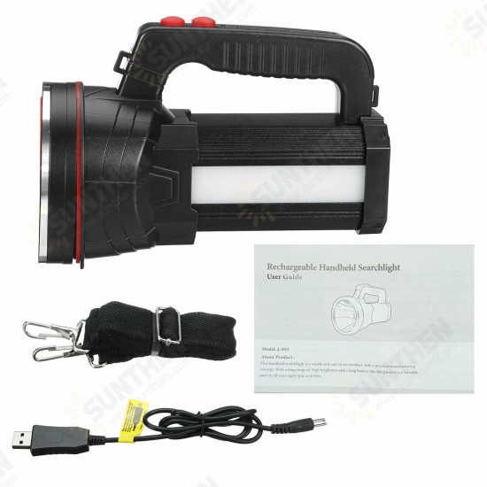 Spotlight Super Bright LED Flashlight 2 Modes USB Rechargeable Floodlight LED Flashlight Fishing Hunting