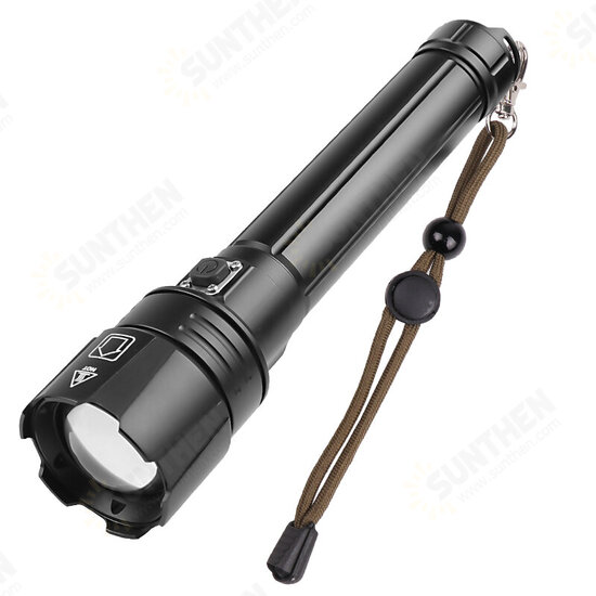 Super Bright Tactical Flashlight P70 LED Flashlight with Parallel Battery, Zoomable&IPX5 Waterproof&USB Rechargeable, 3 Modes Searchlight for Outdoor, Emergency, Home