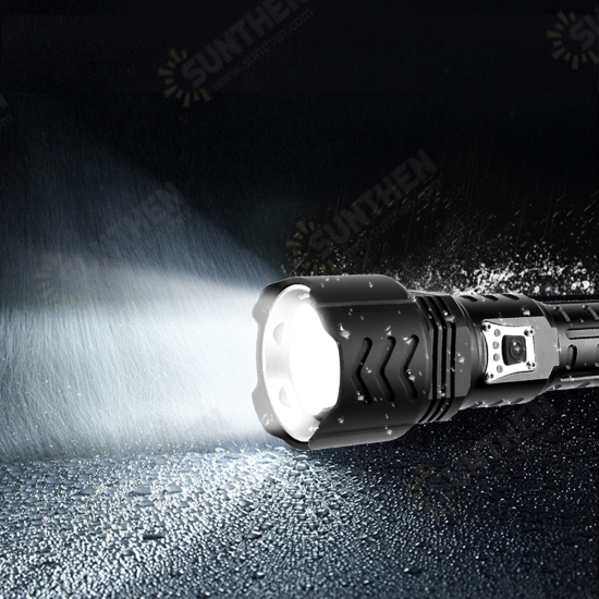 XHP90 Zoomable Flashlight 5 Modes USB-C Rechargeable Searchlight Hunting Camping Fishing