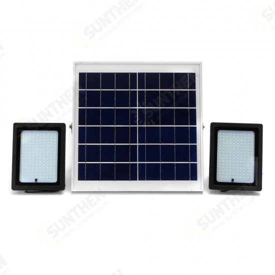 2 Pcs 20W Waterproof 150 LED Flood Light Remote Control Light Sensor Solar Light