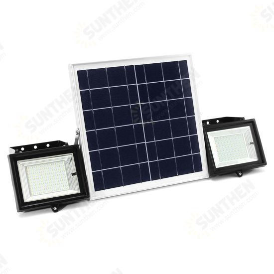 2Pcs Remote Control 100 LED Flood Light Dimmable Timer Waterproof Solar Light Street Light