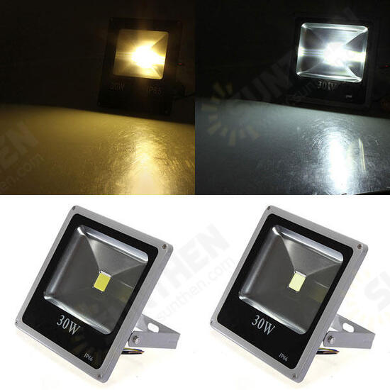 30W Gray Ultra Thin IP65 Waterproof Aluminum Flood Light 85-265V