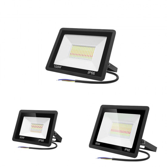 30W/50W/100W 220V RGB Smart LED Floodlight RGB CCT Wirelessly Dimmable Support Voice Control&Smartphone APP Control