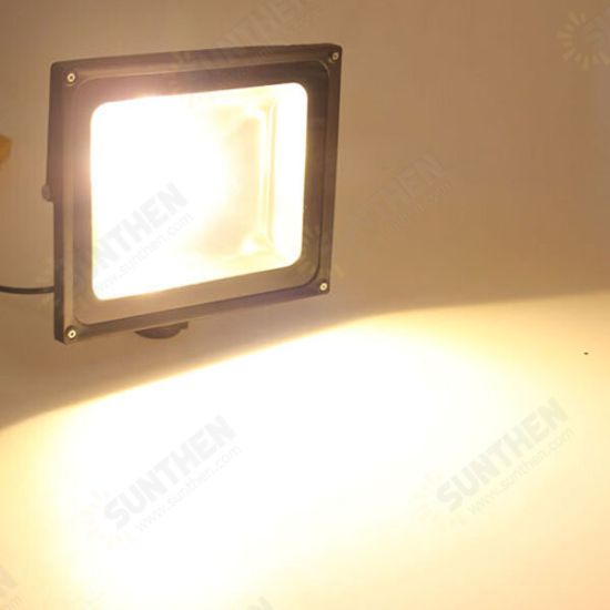 50W Warm White 4200LM PIR Motion Sensor Security Flood Light 85-265V