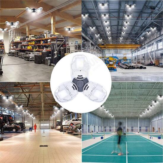 60W 126 LED Garage Flood Light LED Shop Lamp Ceiling Deformable Silver/Red AC100-265V