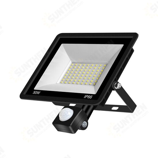 AC180-240V 10/20/30/50/100W PIR Motion Sensor LED Flood Light 6000K IP66 Waterproof for Outdooor Garden Yard