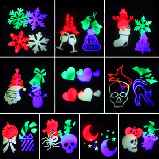 10 Pattern LED Landscape Projector Light Halloween Christmas Party UK EU US AU Plug