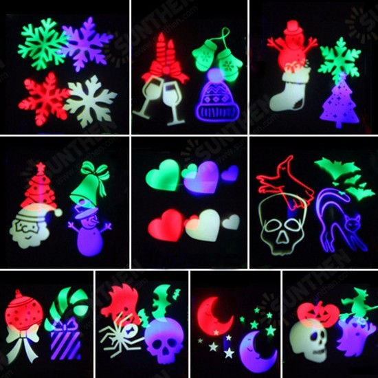 10 Pattern LED Landscape Projector Light Halloween Christmas Party UK EU US AU Plug