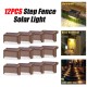 12PCS Solar Powered LED Stairs Step Fence Lights Deck Bed Outdoor Path