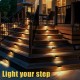12PCS Solar Powered LED Stairs Step Fence Lights Deck Bed Outdoor Path