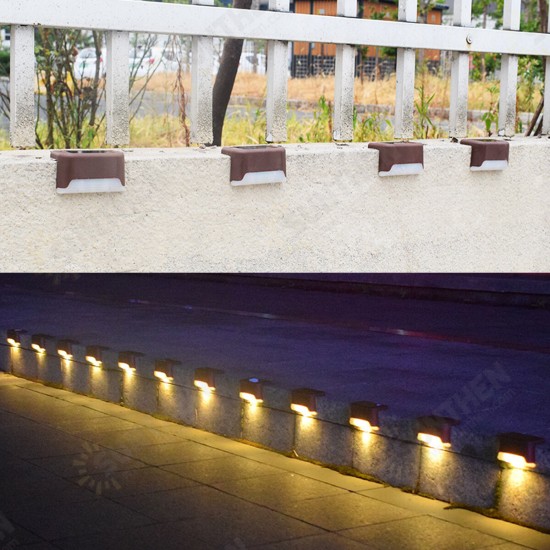 12PCS Solar Powered LED Stairs Step Fence Lights Deck Bed Outdoor Path