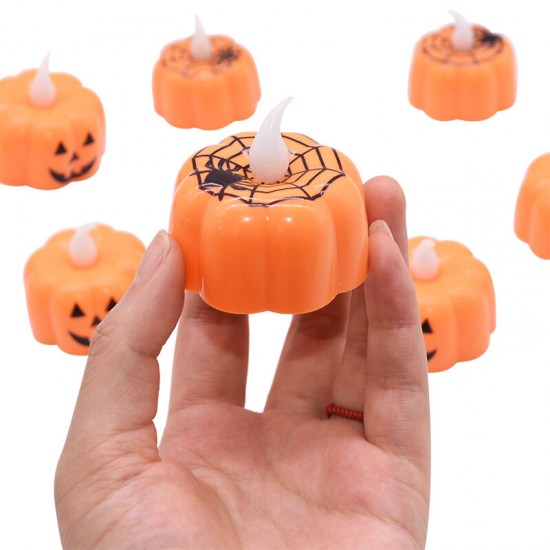 1Pcs LED Halloween Pumpkin Candle Lights Lantern Lamp Ornaments Props Halloween Party Decorations for Home