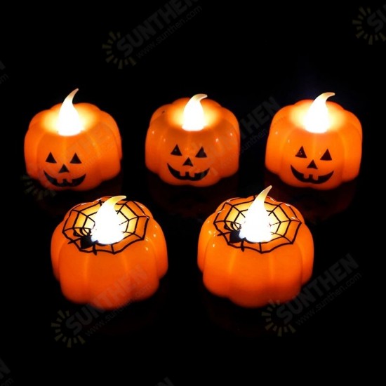 1Pcs LED Halloween Pumpkin Candle Lights Lantern Lamp Ornaments Props Halloween Party Decorations for Home