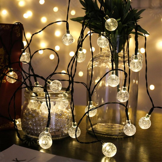 21ft Solar Powered String Lights 30 Crystal Balls Outdoor Home LED Fairy Lights Decorations