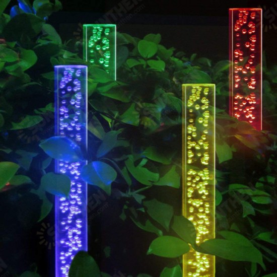 2Pcs Bubble LED Stick Light Solar Powered Garden Lawn Landscape Path Lamp Decorations