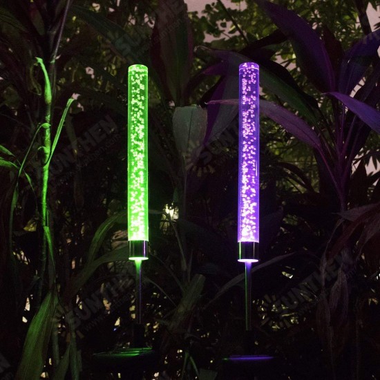 2Pcs Bubble LED Stick Light Solar Powered Garden Lawn Landscape Path Lamp Decorations