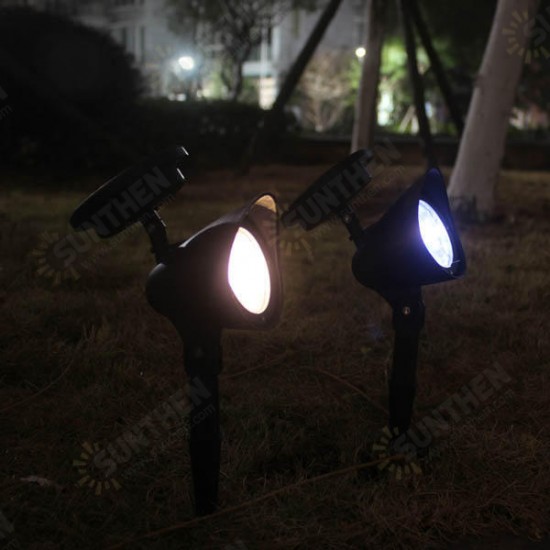 2pcs Garden Solar Power 4 White LED Spotlights Outdoor Lawn Courtyard Lamps