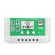 30A 12V 24V Solar Charge Controller Lithium Battery LCD Display USB Charged Solar Panel Charger