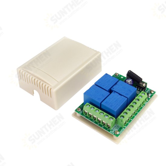 433MHz Universal Wireless Remote Switch DC12V 4CH RF Relay Receiver Module for Remote Garage/LED/Home