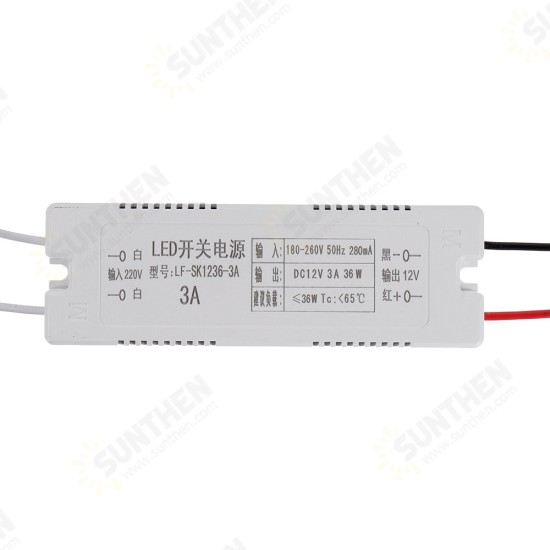 AC185-260V To DC12V 12W 18W 24W 36W 48W Power Supply Lighting Transformer LED Driver For LED Lights