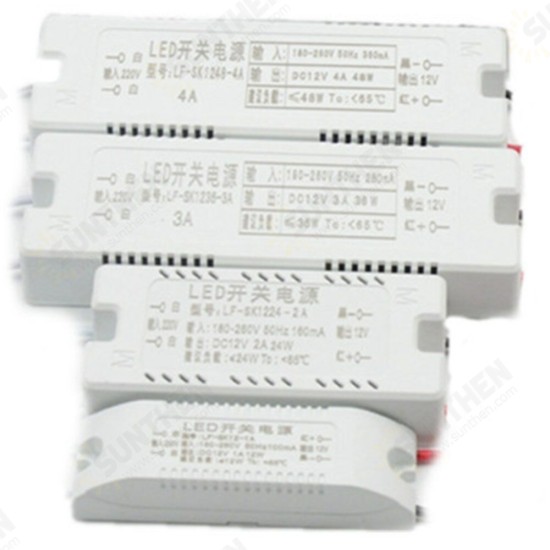 AC185-260V To DC12V 12W 18W 24W 36W 48W Power Supply Lighting Transformer LED Driver For LED Lights