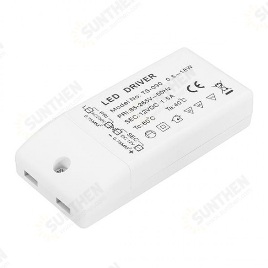 AC85-265V To DC12V 18W LED Driver Power Supply Transformer for MR11 MR16 Light Bulb